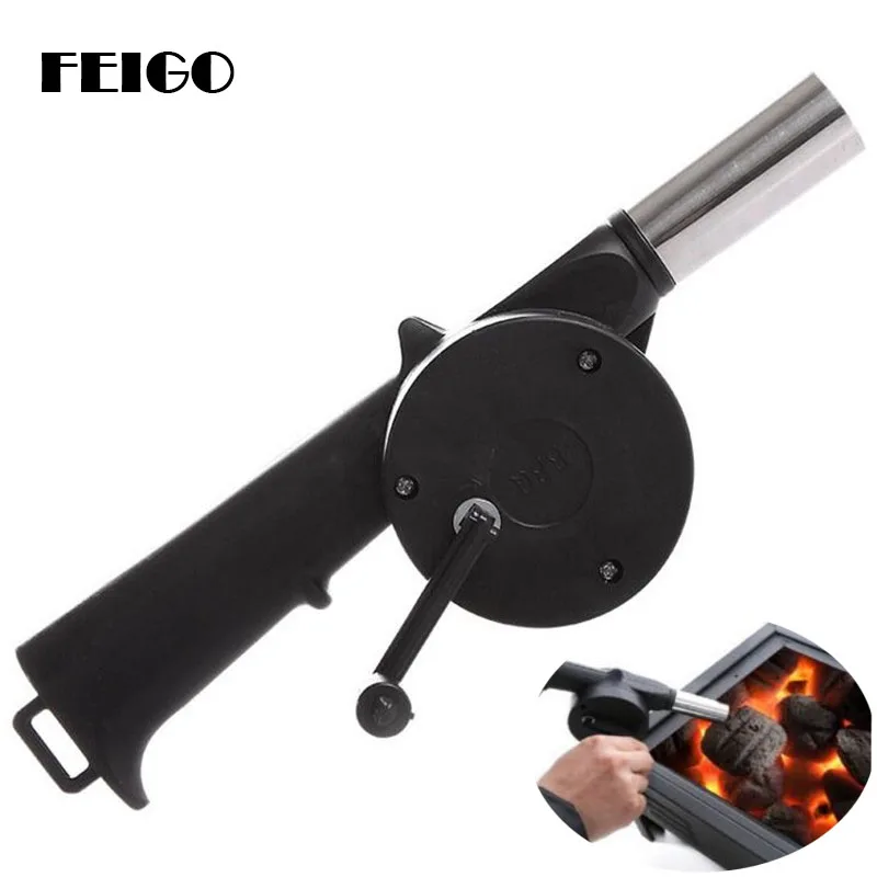 FEIGO 1Pcs Hot Barbecue Fire Cooking BBQ Fan Air Blower For Manual