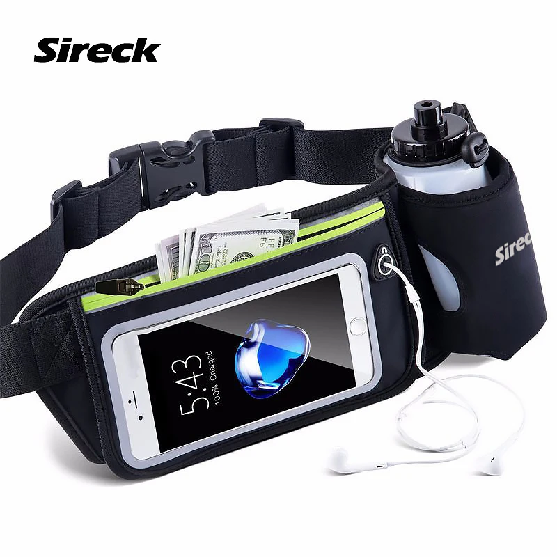 

Sireck 2 IN 1 Touchscreen Running Waist Bag For 6.0 inch Phone Outdoor Sport Water Bottle Pouch Fanny Pack Jogging Belt Gym Bags