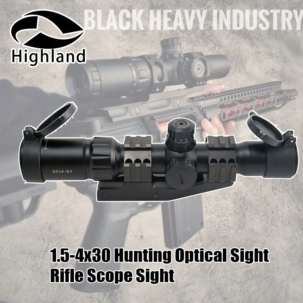 Tactical Rifle 1.5-4x30 Hunting Optical Sight Rifle Scope Sight RMR Adjustable Red Dot Scope Spotting Scope