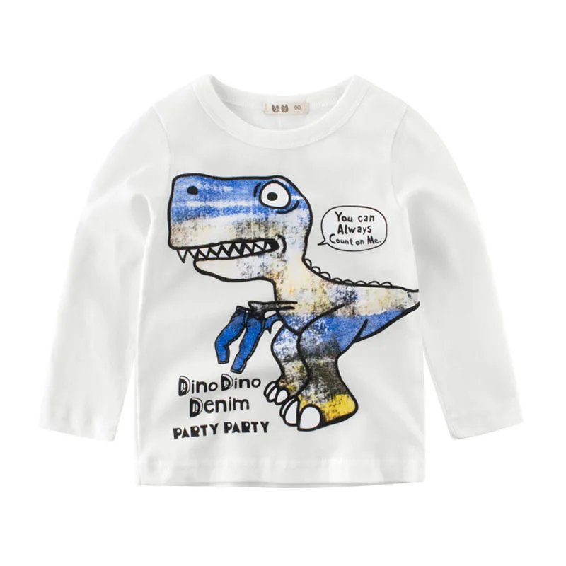 

Novelty Boys Clothes 2018 Autumn Kids Tops Cartoon Long Sleeve Children T-Shirts 2 3 4 5 6 7 8 Years Cotton Baby Kids Tshirts