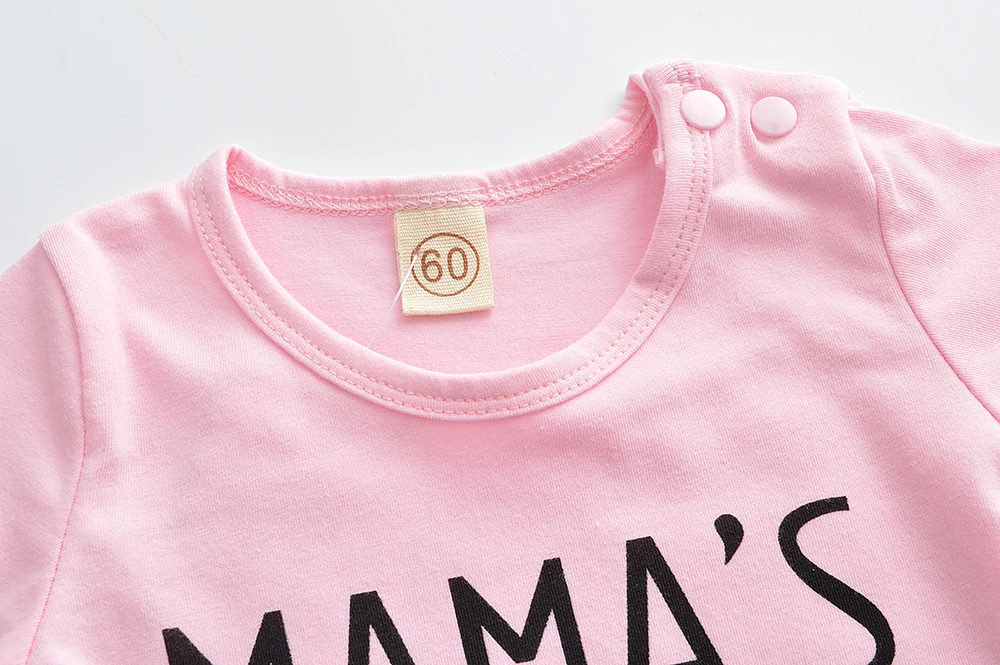 Комплект из 3 предметов, комплект одежды для новорожденных детская одежда для новорожденных девочек с длинным рукавом, надпись "Мама", Бестия», футболка+ штаны+ повязка на голову, наряд для малышей