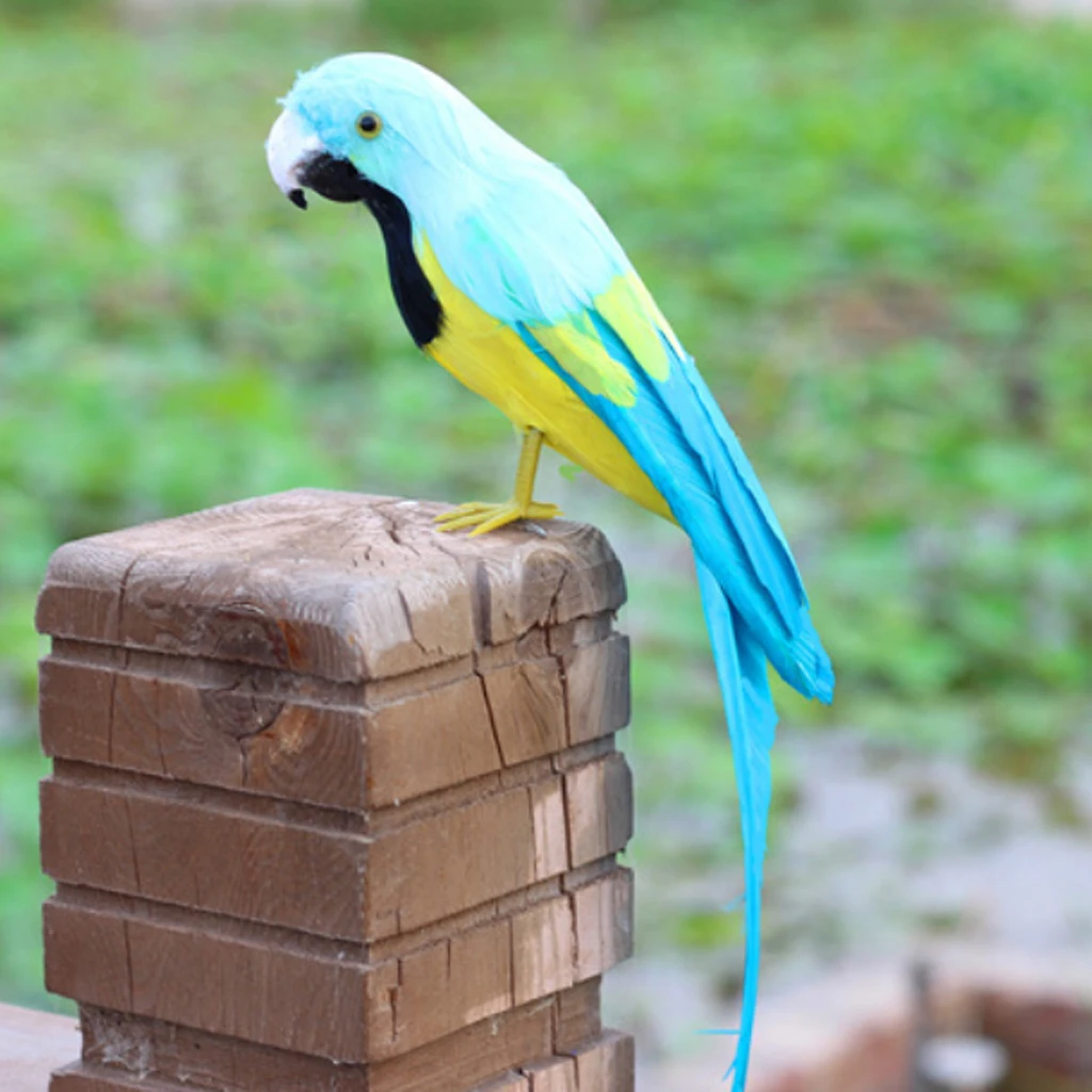 Simulation Parrot Model Artificial Feather Bird Animal Figurine Home Garden Sculptures Yard Law Ornament Decor Fancy Dress Party