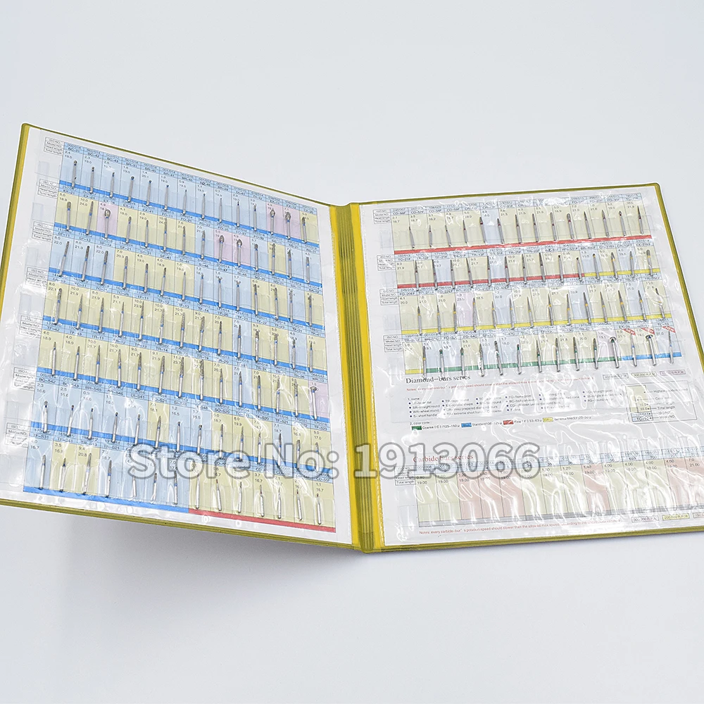 Алмазный Бур образец книги 154 моделей/шт алмазный Бур каталог Стоматологический материал стоматологическое лабораторное оборудование FG боры