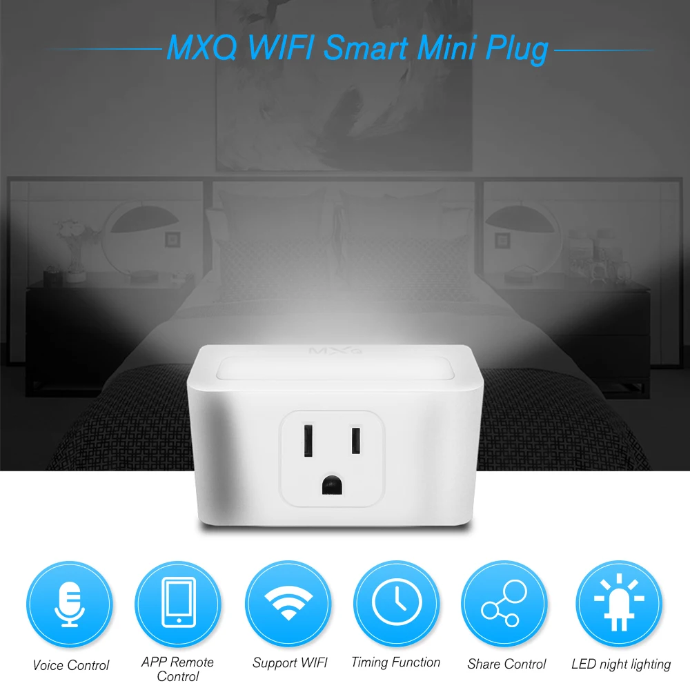 Умная розетка Wi Fi со светодиодной подсветкой Функция синхронизации функция