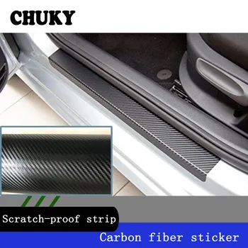 

CHUKY Auto Car Carbon Fiber Scratch-proof Strip Sticker Protection Pad For Peugeot 307 206 407 Citroen C4 C5 Honda Accessories