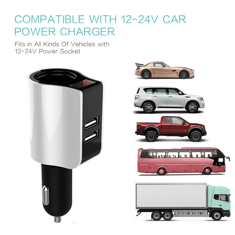 Универсальное автомобильное зарядное устройство KONSMART с двумя USB портами для iPhone X
