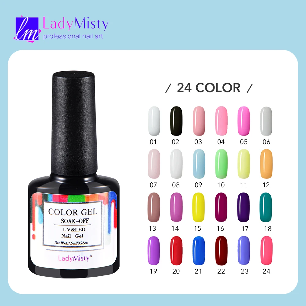 Ladymisty лампы для ногтей комплект 6 цветов УФ Гель лак 36 w UV Led ЛАМПА Маникюр гель DIY Nail