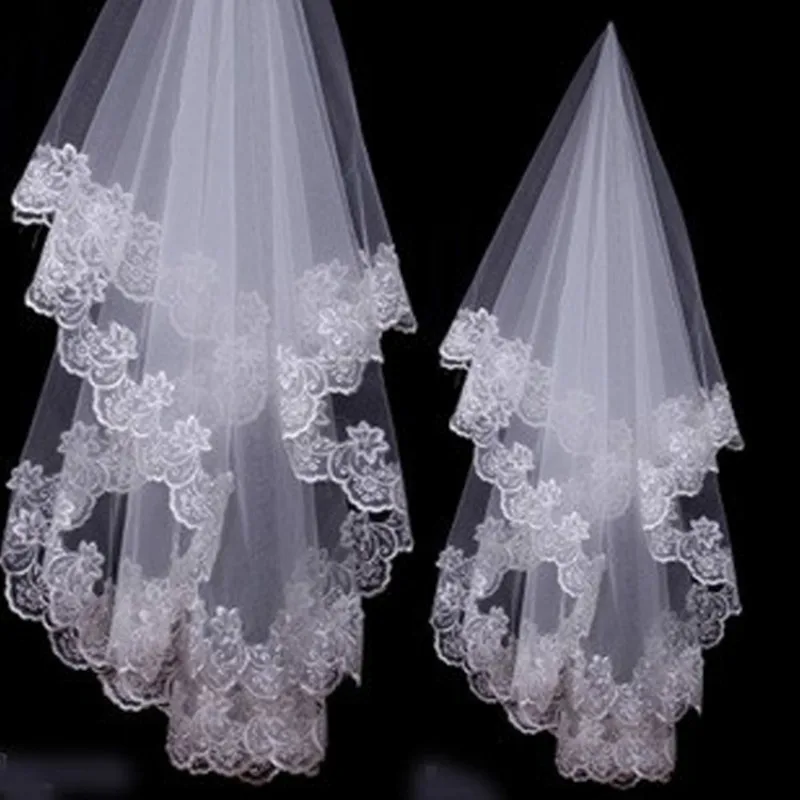 1.5 Meters White Bridal Veil One Layer Lace Fabric Bridal Shower Wedding Veils for Bridal Party Wedding Decoration Accessories