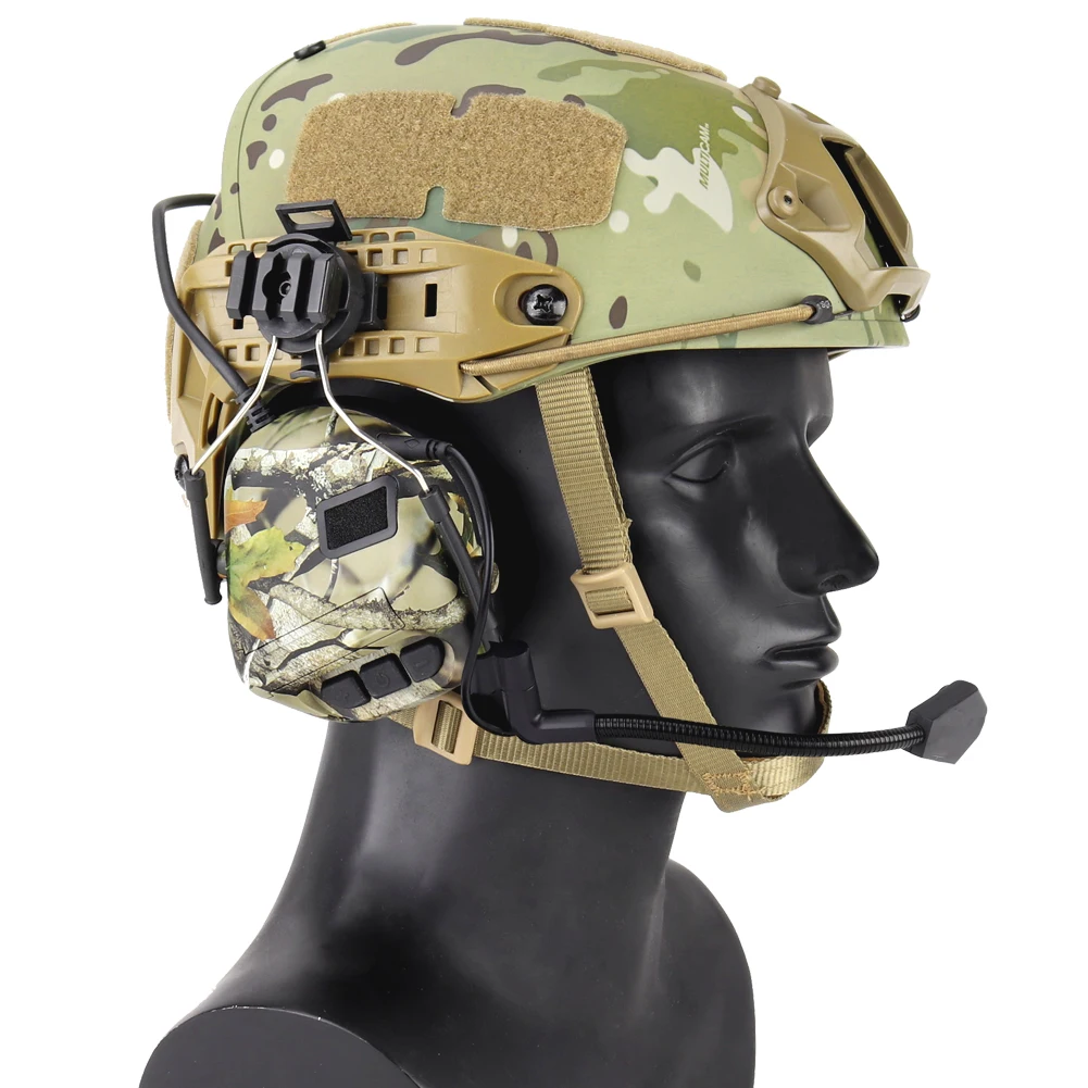 Redução de Ruído Fone de Ouvido Tático para Capacete Militar com Arc Fone de Ouvido da Aviação Rápido Capacete Rail Adapter Caça Comtac da Aviação 3 com ARC Capacete Rail Adapter Caça Comtac Fone De Ouvido Da Aviação