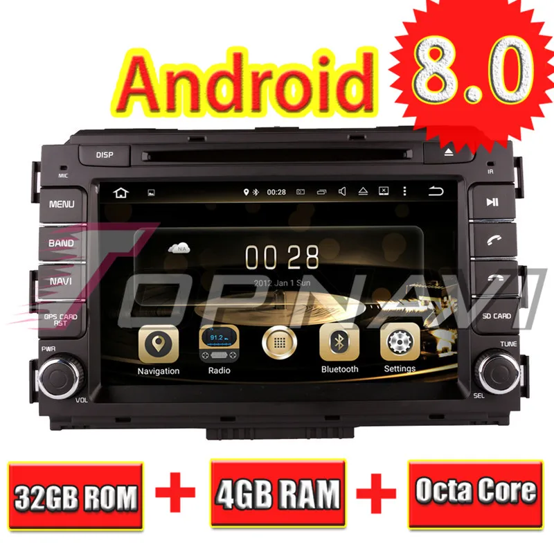 Topnavi Octa Core Android 8.0 Car DVD Multimedia Player for Kia