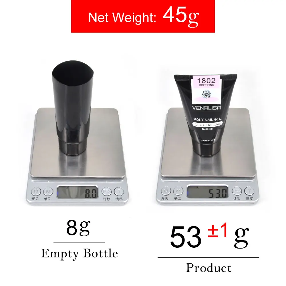 #71068 Venalisa بولي هلام 6 ألوان منشئ هلام سريع الجافة مسمار الفن تصميم ارشادية الطبيعية مسمار الصلب هلام هلام الاكريليك هلام