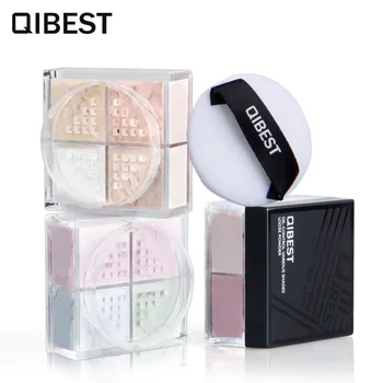 

QIBEST Brand Makeup set 4 Colors Oil Control Lasting Loose Powder Face Care Powder Concealer Brighten Sun Block Cosmetic
