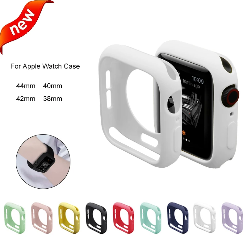 Мягкий чехол для Apple Watch Band 44 мм 40 42 38 яркий защитный карамельных цветов iwatch 4 3 2 1