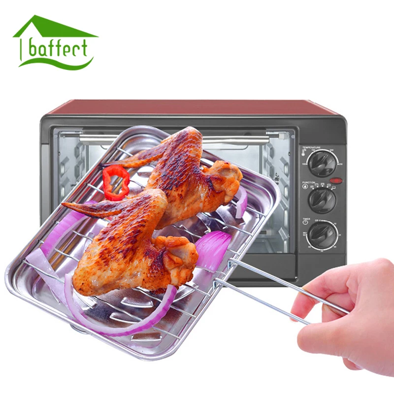

Baking Pan Barbecue Net Disk Grill for Oven Non-Stick Galvanized iron Mesh Grill Portable with Handle Easy Cleaning BBQ Tools