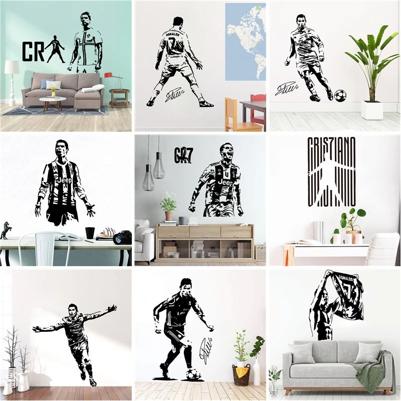 

Creative Real Madrid Ronaldo CR7 Wall Stickers Decor For Bedroom Living Room Decoration Vinyl Decal Mural naklejki wallsticker
