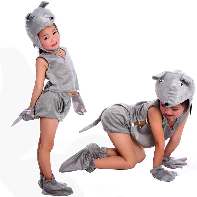 Costume Gris Souris Rat Pour Enfants, Costume Cosplay Animal