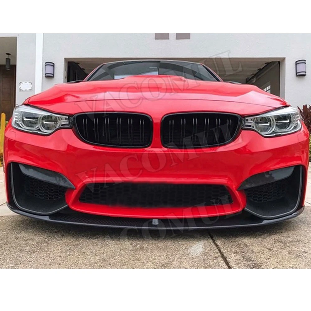

For M3 M4 Carbon Fiber Front bumper Lip for BMW 3 Series F80 M3 4Series F82 F83 M4 2014-2017 FRP black unpainted