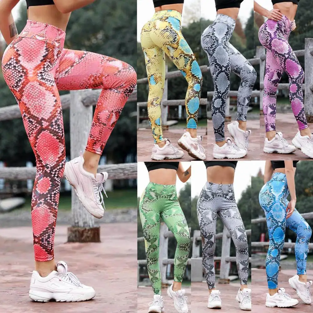 

Fashion Serpentine High Waist Leggings 2019 Serpentine Women Pants Mesh Leather Leggins