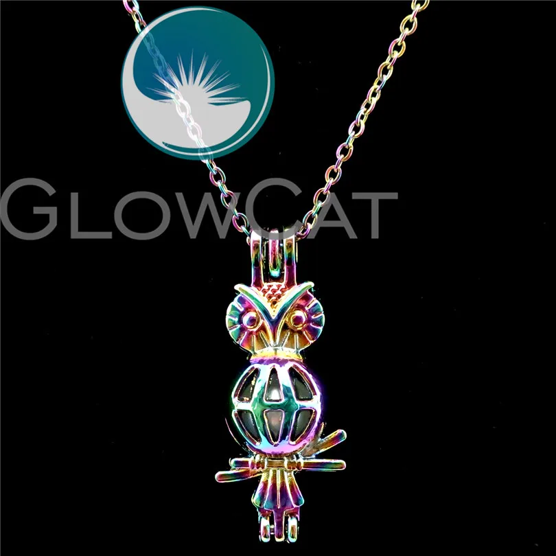 Клетка GLOWCAT C204 с бусинами в виде совы радужных цветов распылитель эфирных масел