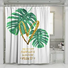 3D Green Tropical Plants Beach Shower Curtain Bathroom Waterproof Polyester Printing Curtains for Bathroom Shower novelty 3d end of the world digital printing shower curtain for bathroom