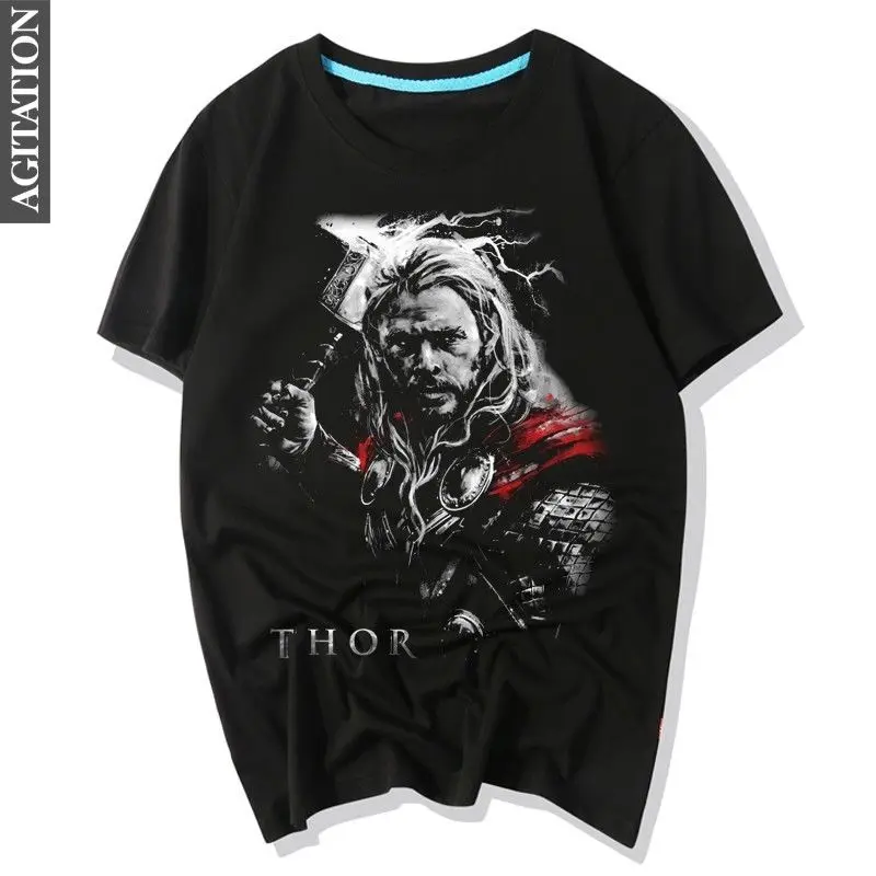 Fitness Men Cotton T Shirts Marvel Thor Printed T Shirt For Men 100 Cottonin TShirts from Men