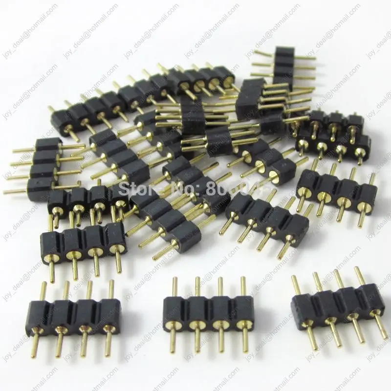 

20pcs 4PIN 10mm Male To Male Connector Adapter Plug Needle For 5050 or 3528 RGB LED Strip Light