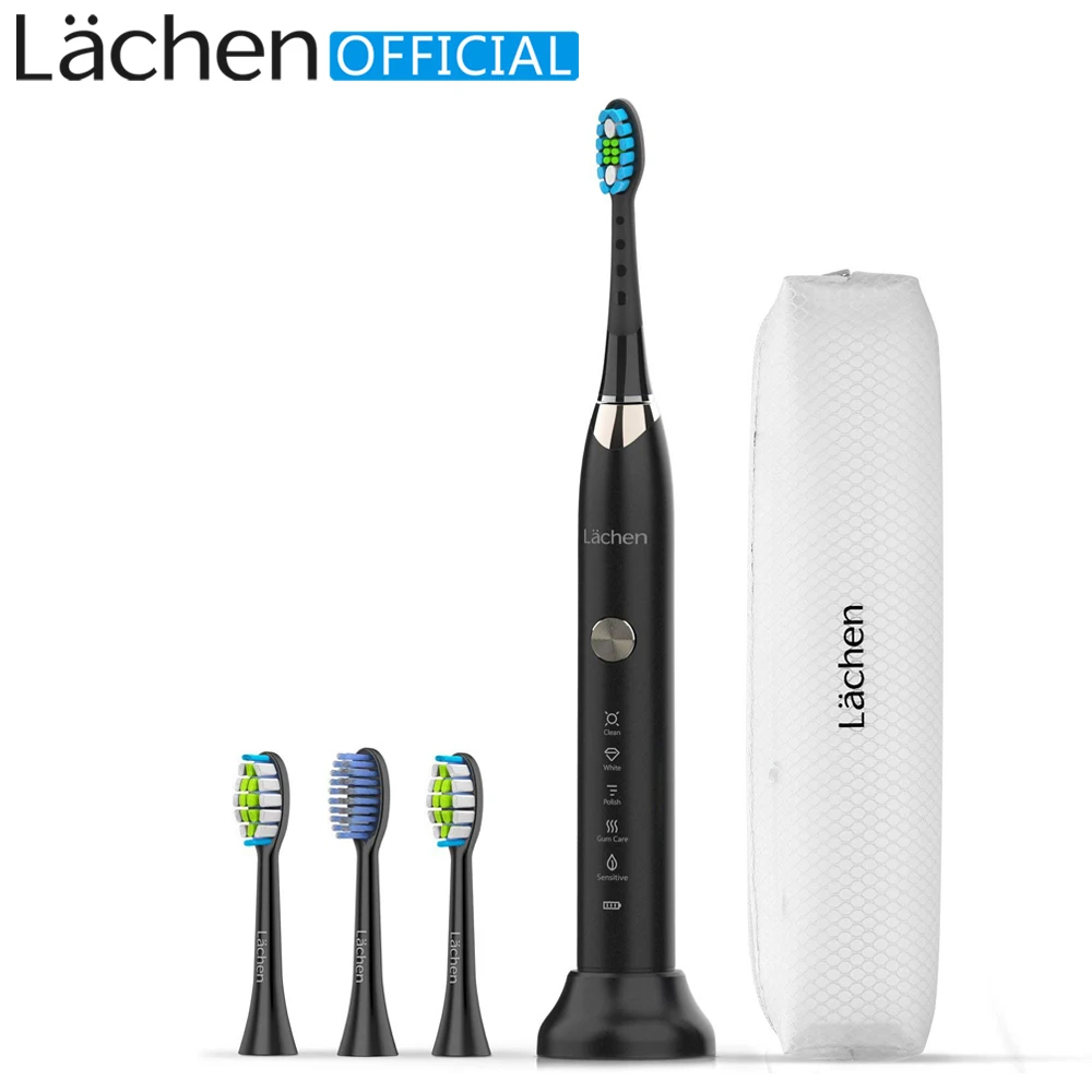 

Lachen RM-T7B Electric Toothbrush Sonic toothbrush with 4 brush heads and timer 5 modes USB charging 60 days battery life IPX7