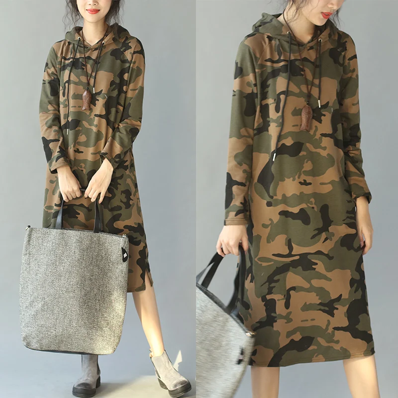 women's spring autumn winter long style camouflage