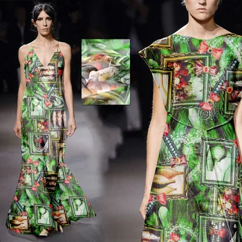 

Free shipping! Digital inkjet silk chiffon fabric dress clothing silk fabric 100% silk fabric DIY fabric wholesale silk cloth