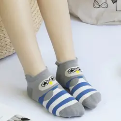 Muqgew прекрасный Животные полосатые носки с мультяшным рисунком Для женщин хлопковые носки-тапочки новые творческие Повседневное и простой