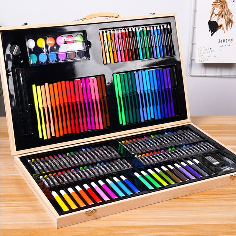 Günstige Kinder malerei geschenk box malerei werkzeuge grundschule aquarell stift malerei set malerei skizze kunst liefert
