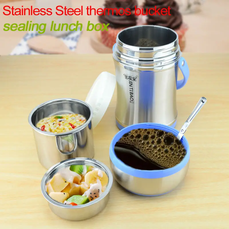 3000ml Double Wall Stainless Steel bucket sealing lunch container Spill
