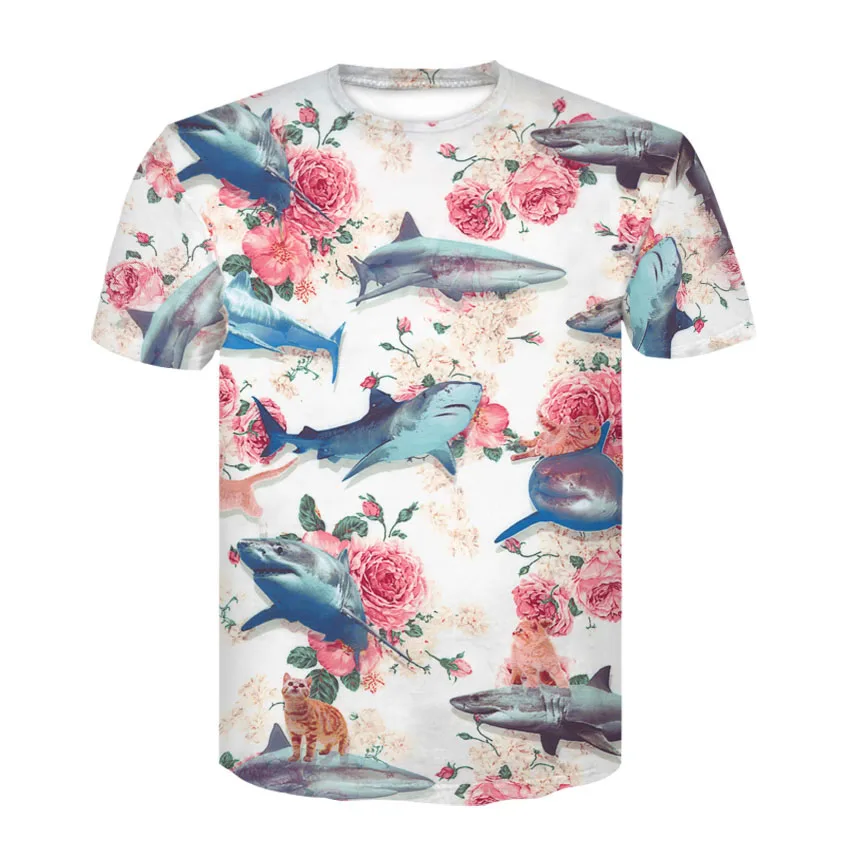

2019 Devin Du Men's and women's tops shark 3D printed t-shirts fashion tops funny short sleeved t-shirts