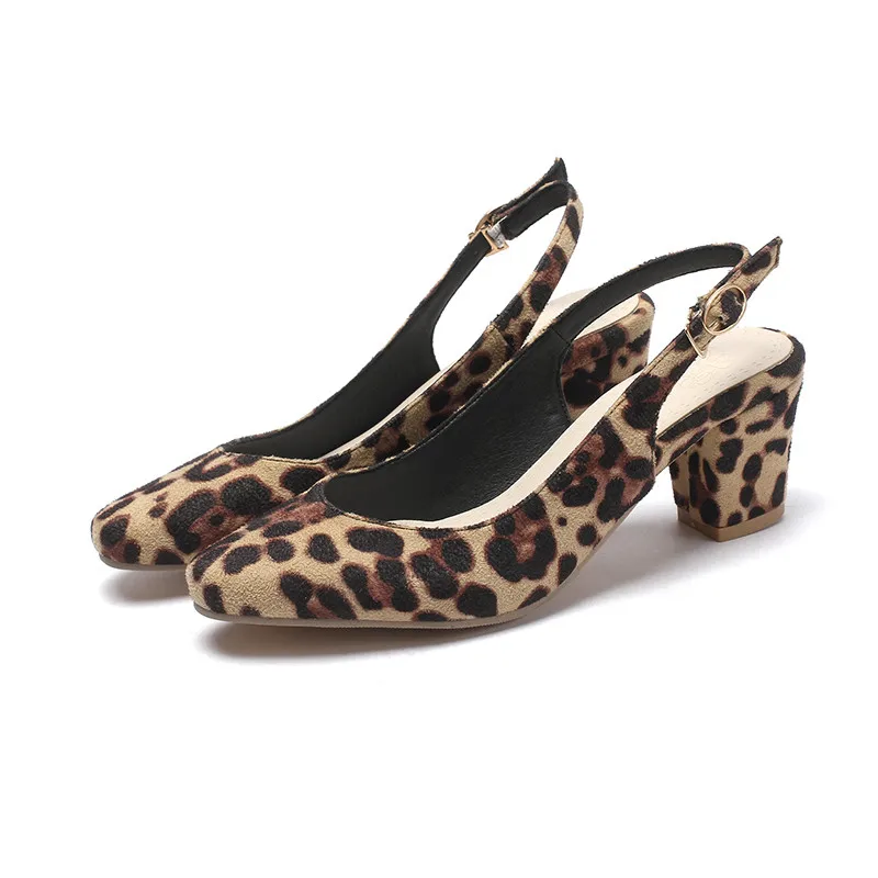 Leopard MORAZORA/ Новое поступление женские туфли-лодочки модные брендовые черные женские туфли, высокий каблук, пряжка Летняя обувь элегантные Обувь на высоком каблуке Женская обувь модельные туфли Леди офисная обувь - Цвет: Leopard