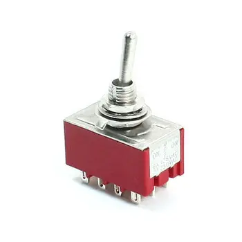 

6mm Panel Mount 4PDT ON/OFF/ON 3 Position Power Control Toggle Switch AC 250V 2A