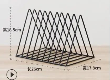 Газетодержатель Подставка для книг Классическая трехугольная форма Домашний Органайзер для журналов офисные канцелярские принадлежности органайзер для газет стеллаж для хранения - Цвет: Black-L
