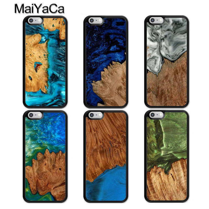 

MaiYaCa Hybrid Wood Resin Case For iphone 11 Pro MAX X XR XS MAX 6 6S 7 8 Plus 5 5S TPU Back Cover Fundas