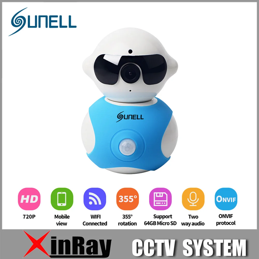 SUNELL Q3T0 720P IR Wi-Fi Mini SoHo Camera Cute Toy IP Wireless PIR Camera with Built in Micro Suit for Baby Watching