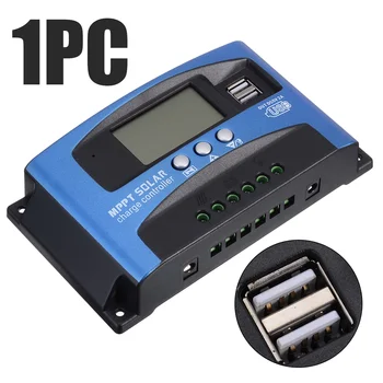 

12V/24V Solar Charge Controller Dual USB Display 30A Current MPPT Solar Panel Regulator Charge Controller Auto Focus Tracking