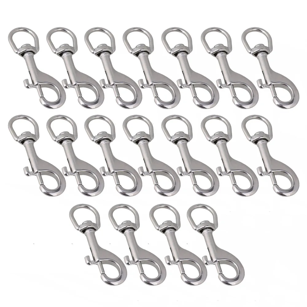 20pcs 304 Stainless Steel Length 90mm Swiveleye Bolt Snap Hook Round