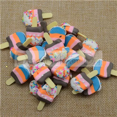 10pcs/lot Polymer Hot Clay Sprinkles Ice Cream stick for Crafts Making, DIY