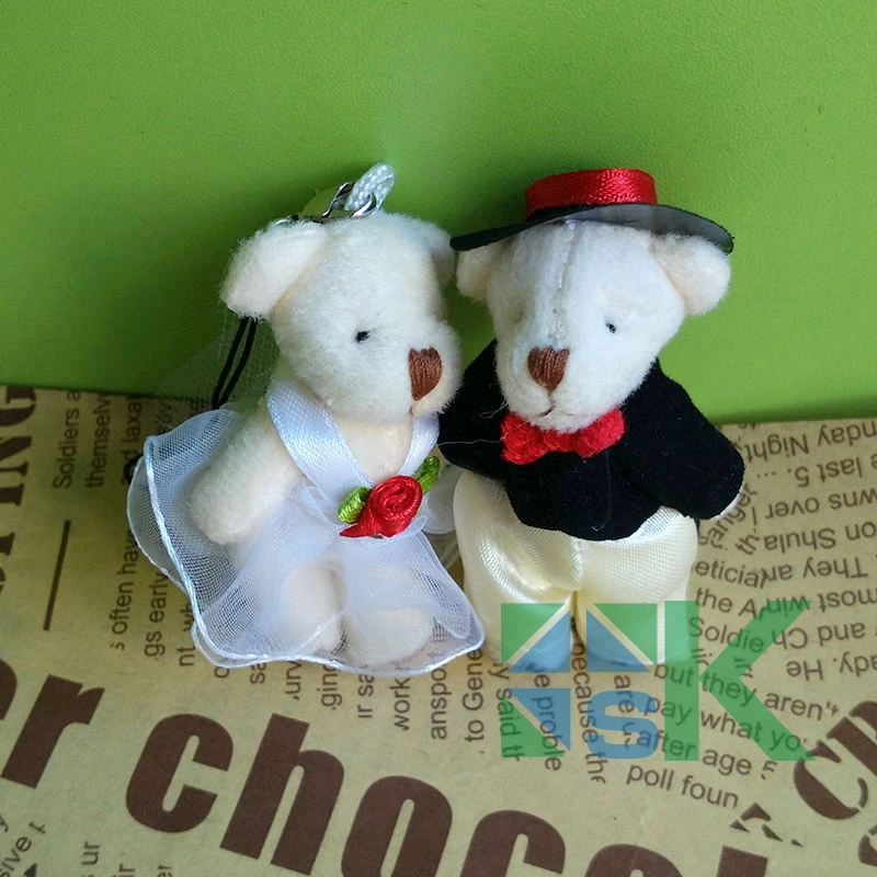 

50 pair/lot 6.5cm Tinny teddy wedding bear in pairs, good as wedding gifts free shipping,Lovely Mini Size Tinny Weeding Bear