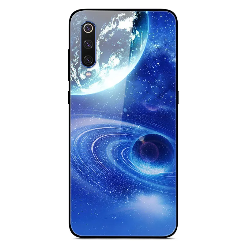 Чехол из закаленного стекла для Xiaomi Mi 9, чехол, стеклянная крышка для Xiaomi Mi 9 SE, чехол, силиконовый бампер, чехол для Xiaomi Mi CC9 Pro 9 Lite - Цвет: Флуоресцентный желтый