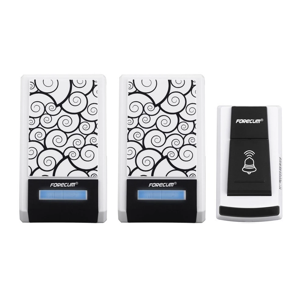 

EWS Forecum 5F waterproof wireless doorbell door chime 36 songs bell 100 meters range Two receiver DC with doorbell suitabl
