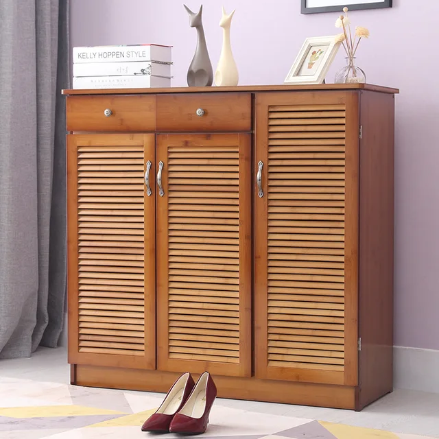Modern Multi Layer Shoe Cabinet With 3 Doors 2 Drawers Bamboo Modern Multi Layer Shoe Cabinet With 3 Doors 2 Drawers Bamboo Furniture Entrance