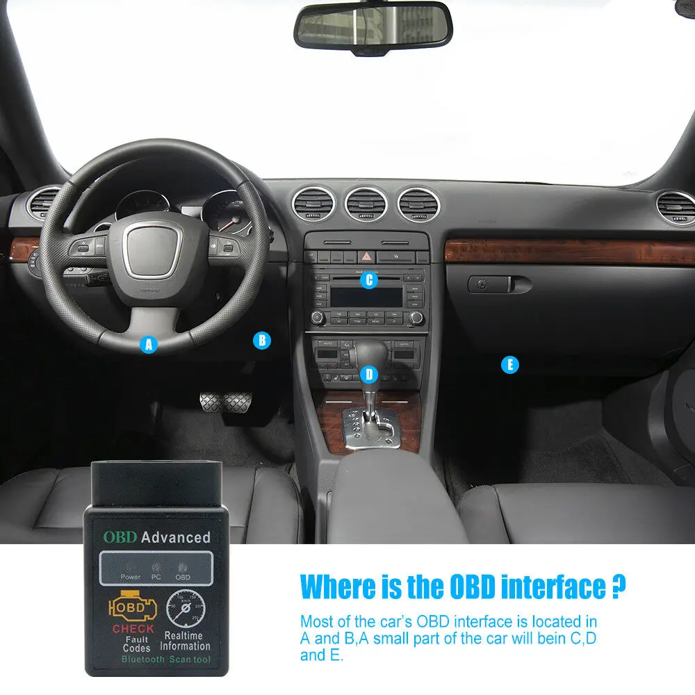 Автомобиль сканер момент Авто диагностического инструмент OBD2 ELM327 v2.1 Bluetooth Android