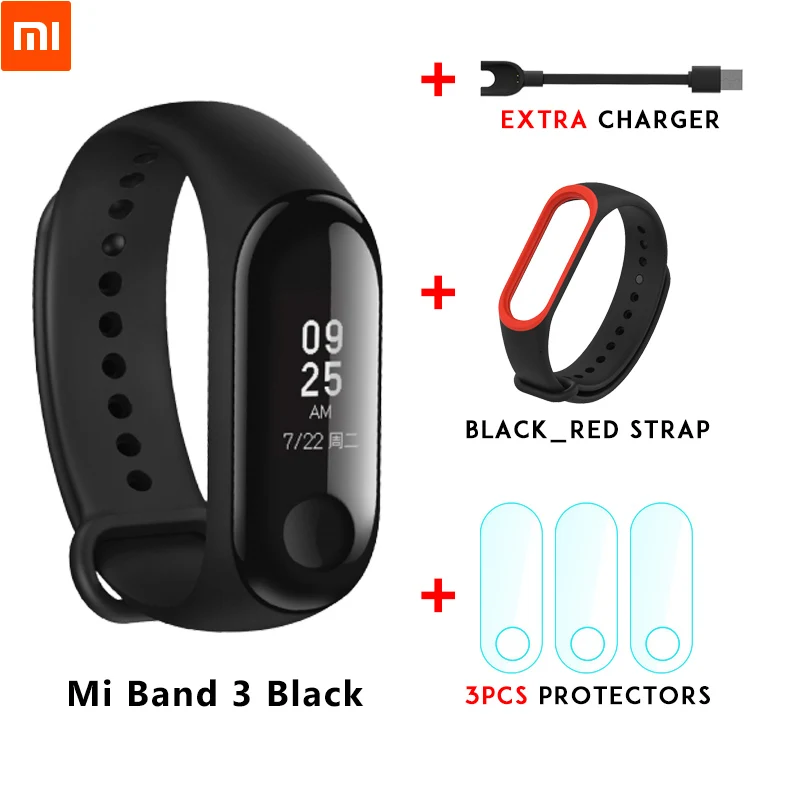 Xiaomi mi Band 3 mi band 3 для Android IOS фитнес-трекер монитор сердечного ритма 0,78 ''OLED дисплей тачпад Bluetooth 4,2 - Цвет: Mi band 3 n strap