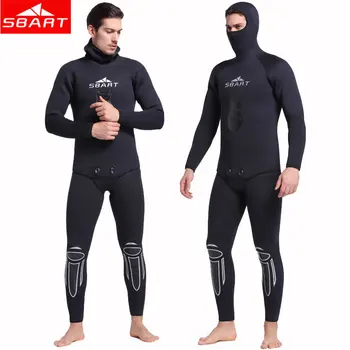 

SBART 3MM/5MM Neoprene Wetsuits Full Keep Warm Hooded Two-Piece Suit Swimwear For Scuba Diving Spearfishing Snorkeling Wetsuits