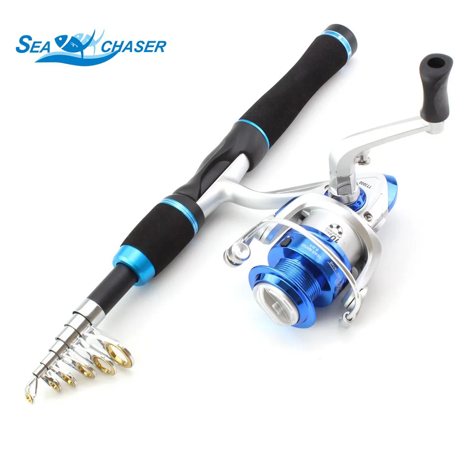 

mini ultrashort Set combination 165cm Carbon spinning Casting Fishing Rod and spinning Reel Telescopic Travel Rod