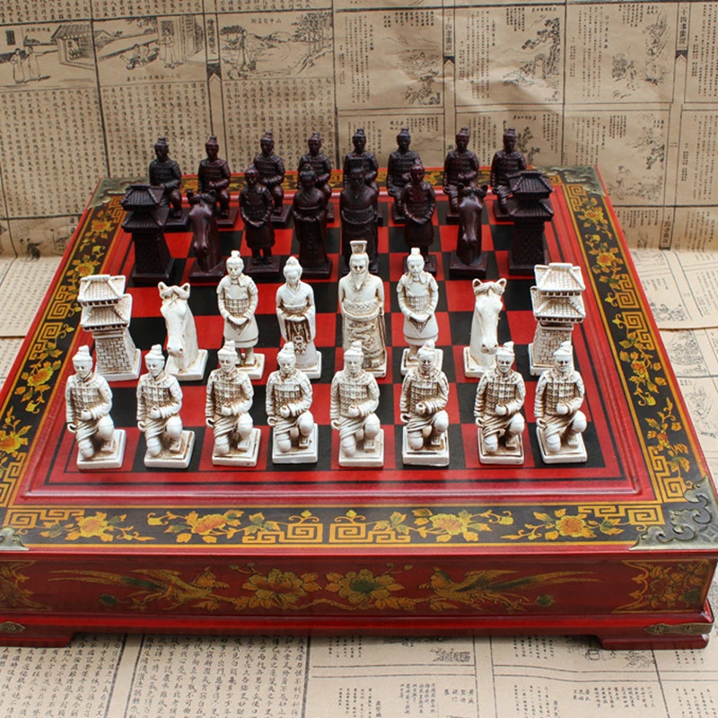 High End Collectibles Vintage Chinese Terracotta Warriors Chess Vintage Chinese Terracotta Warriors